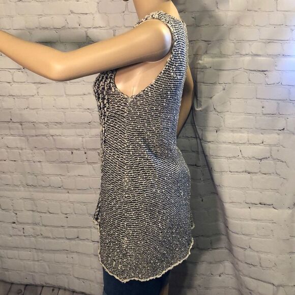 CAbi Black White Tape Yarn Tank Top Tunic Loose Fit Oversized XS - Picture 5 of 8
